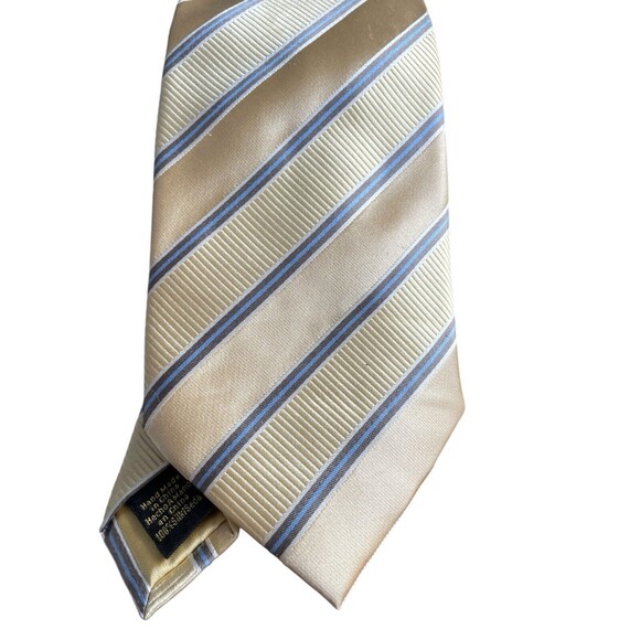 Donald Trump Signature Collection Necktie 100% Silk Yellow Blue Gold Stripe Tie - Picture 14 of 14